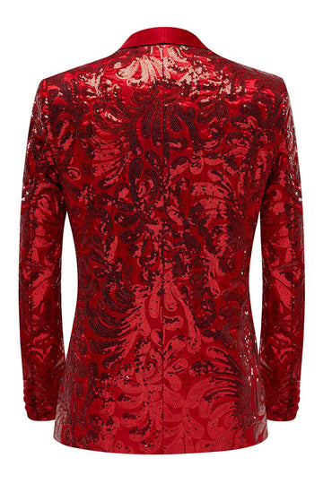 Glitter röda paljetter Kavajé för män